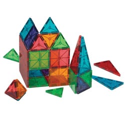 Image for Magna-Tiles 3D Magnetic Building Tiles, Clear Colors, 100 Pieces from School Specialty