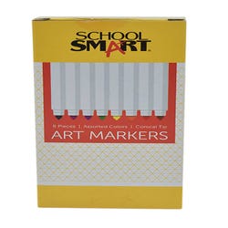School Smart Art Markers, Conical Tip, Assorted Colors, Set of 8 Item Number 085117
