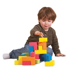 Image for Edushape Sensory Puzzle Blocks, Assorted Colors and Shapes, Set of 18 from School Specialty