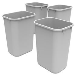 Image for School Smart Indoor Waste Basket, 40 Quart, Gray, Case of 4 from School Specialty