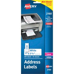 Image for Avery Easy Peel Address Labels, Laser/Inkjet, 1 x 2-5/8 Inches, Pack of 2000 from School Specialty