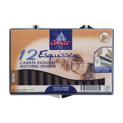 Image for Conte Crayons in Plastic Box, Bistre Sepia, Pack of 12 from School Specialty
