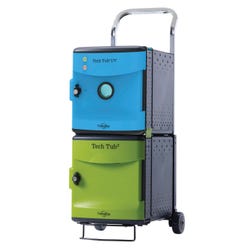 Image for Copernicus Tech Tub2 Trolley UV Tub, Holds 6 Devices, 14-3/4 x 19-1/2 x 35-3/4 Inches, Blue and Green from School Specialty