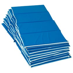 Image for Children's Factory 4-Section Rest Mat, 1 Inch, Blue, Pack of 10 from School Specialty