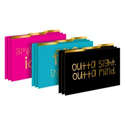 Image for Barker Creek File Folders, File in Style Design, Legal Size, Set of 9 from School Specialty