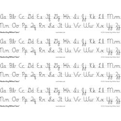 Handwriting Without Tears Cursive Alphabet Desk Strips, 4 Strips per Sheet Item Number 017762