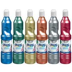 Image for Prang Ready-to-Use Washable Tempera Paint Set, Assorted Metallic Colors, Pint Set of 6 from School Specialty