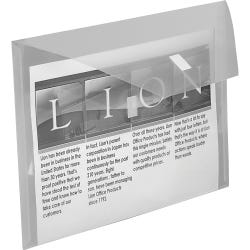 Image for LION Design-R Line Poly Envelopes with Hook and Loop Closure and Extra Pocket, 12-1/2 x 9-3/4 Inches, Clear from School Specialty