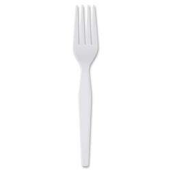 Image for Dixie Foods Durable Heavyweight Shatter Resistant Fork, Plastic, White, Pack of 100 from School Specialty