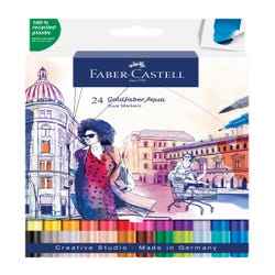 Image for Faber-Castell Goldfaber Aqua Markers, Dual Ended, Assorted Colors, Set of 24 from School Specialty