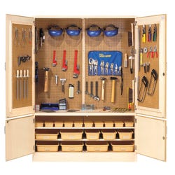 Image for Diversified Spaces Pegboard Woodworking Tool Cabinet, 48 x 22 x 84 Inches from School Specialty