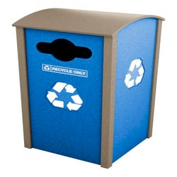 Image for Berkeley 32 Gallon Sideload Single Recycle Enclosure, Curve Top from School Specialty