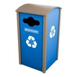 Image for Berkeley 32 Gallon Sideload Single Recycle Enclosure, Curve Top from School Specialty