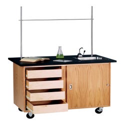 Image for Diversified Woodcrafts Mobile Demonstration Table with Drawer, 48 x 28 x 36 Inches, Plastic Laminate Top from School Specialty