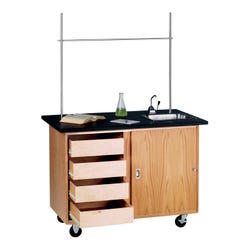 Image for Diversified Woodcrafts Mobile Demonstration Table with Drawer, 48 x 28 x 36 Inches, Plastic Laminate Top from School Specialty