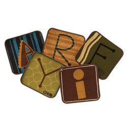 Image for Carpets for Kids KID$Value PLUS Toddler Alphabet Block Carpet Seating Squares, 14 x 14 Inches, Set of 26, Brown from School Specialty