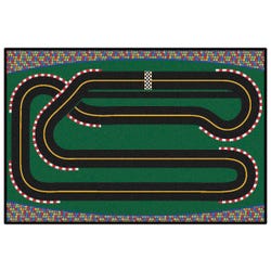 Image for Carpets for Kids KID$Value Super Speedway Play Rug, 3 Feet x 4 Feet 6 Inches, Rectangle, Green from School Specialty