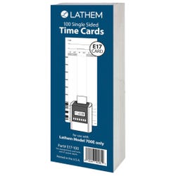 Image for Lathem E17 Single Sided Time Cards, Pack of 100 from School Specialty