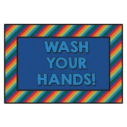 Image for Carpets for Kids KID$Value Rainbow Striped Wash Your Hands Mat, 3 x 4-1/2 Feet, Rectangle, Multicolored from School Specialty