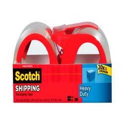 Image for Scotch Heavy Duty Shipping Packaging Tape with Dispenser, 1.88 Inches x 54.6 Yards, Clear, Pack of 2 from School Specialty