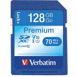 Image for Verbatim Premium SDXC Memory Card, 128 GB from School Specialty
