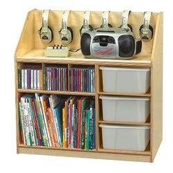 Image for Childcraft Mobile Audio Station with 3 Translucent Trays, 29-3/4 x 16-1/2 x 29-3/4 Inches from School Specialty