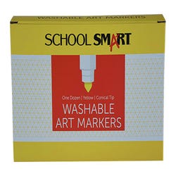 Image for School Smart Washable Art Markers, Conical Tip, Yellow, Pack of 12 from School Specialty