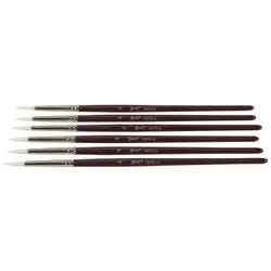Image for Sax Optimum White Taklon Brushes, Round Type, Short Handle, Size 4, Pack of 6 from School Specialty