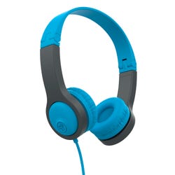 Image for JLAB JBuddies Folding Wired Kids On-Ear Headphones, Gray/Blue from School Specialty