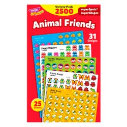 Image for Trend Enterprises SuperSpots Animal Friends Stickers, Pack of 2500 from School Specialty