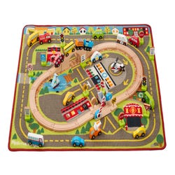 Image for Melissa & Doug Deluxe Multi Vehicle Activity Rug Play Set from School Specialty