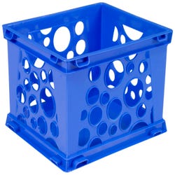 Image for Storex Mini Stackable Storage Crate, 9 x 7-3/4 x 6 Inches, Blueberry from School Specialty