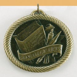 Image for Hammond & Stephens Multi-Level Dovetail/Language Arts Value Medal, 2 in, Solid Die Cast, Gold from School Specialty