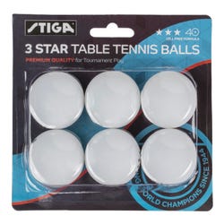 Image for Stiga 3-Star Table Tennis Balls, White, Pack of 6 from School Specialty