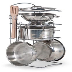 Image for Melissa & Doug Let's Play House! Stainless Steel Pots and Pans Set, Set of 8 from School Specialty