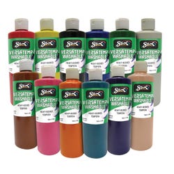 Image for Sax Versatemp Washable Heavy-Bodied Tempera Paint, 1 Pint Bottles, Assorted Colors, Set of 12 from School Specialty
