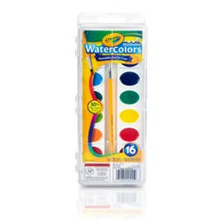 Image for Crayola Washable Watercolor Paint, Oval Pan, Assorted 16-Color Set from School Specialty