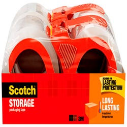 Image for Scotch Long Lasting Storage Packaging Tape with Dispenser, 1.88 Inches x 38.2 Yards, Pack of 4 from School Specialty