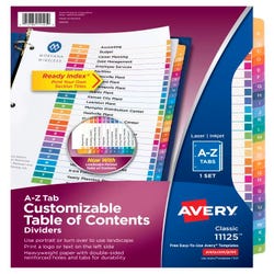 Image for Avery Ready Index Dividers, 26 Tab, A-Z, Assorted Colors, 1 Set from School Specialty