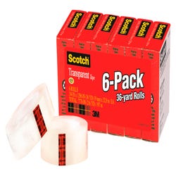 Image for Scotch 600 Transparent Tape, 0.75 x 1296 Inches, Glossy, Pack of 6 from School Specialty