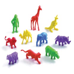 School Smart Wild Animals Manipulative Counters, Assorted Colors, Set of 120 1328067