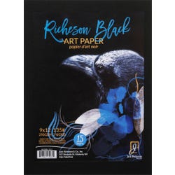 Jack Richeson Art Paper, 9 x 12 Inches, 135 lb, Black, 15 Sheets Item Number 1592748