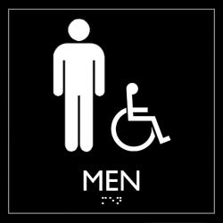 Image for Lorell Restroom Sign, Accessible, 8 x 8 x 0.6 Inches, Black from School Specialty