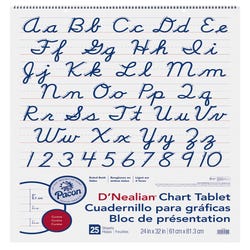 Image for Pacon D'Nealian Cursive Chart Tablet, 24 x 32 Inches, 2 Inch Ruled, 25 Sheets from School Specialty