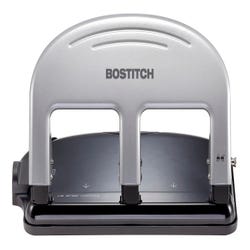 Image for Bostitch EZ Squeeze 3-Hole Punch, 40 Sheets, Silver and Black from School Specialty
