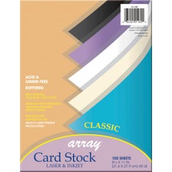Image for Array Card Stock Paper, 8-1/2 x 11 Inches, Classic Colors, Pack of 100 from School Specialty