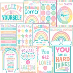Image for Teacher Created Resources Pastel Pop Calming Strategies Small Poster Pack from School Specialty