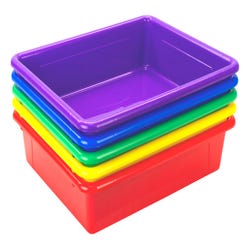 Image for School Smart Storage Tray, Letter Size, 10-3/4 x 13-1/4 x 3 Inches, Assorted Colors, Pack of 5 from School Specialty