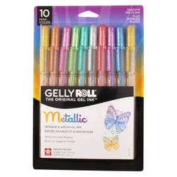 Sakura Gelly Roll Metallic Pens, 1 mm Tip, Assorted Colors, Set of 10 Item Number 459056