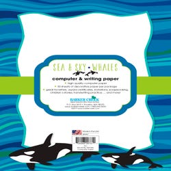 Barker Creek Designer Computer Paper, Sea & Sky, Whales, 8-1/2 x 11 Inches, 50 Sheets, Item Number 2102201